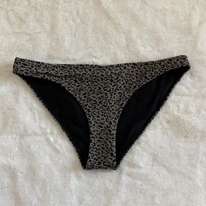 Gray/beige leopard bikini bottom